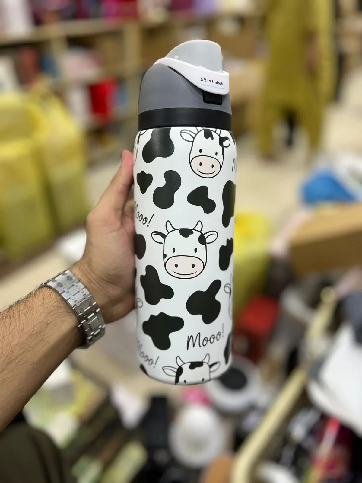 Premium Cow Print 32oz Owala Bottle – Stylish Water Bottle (950ml) - Clarify.pk
