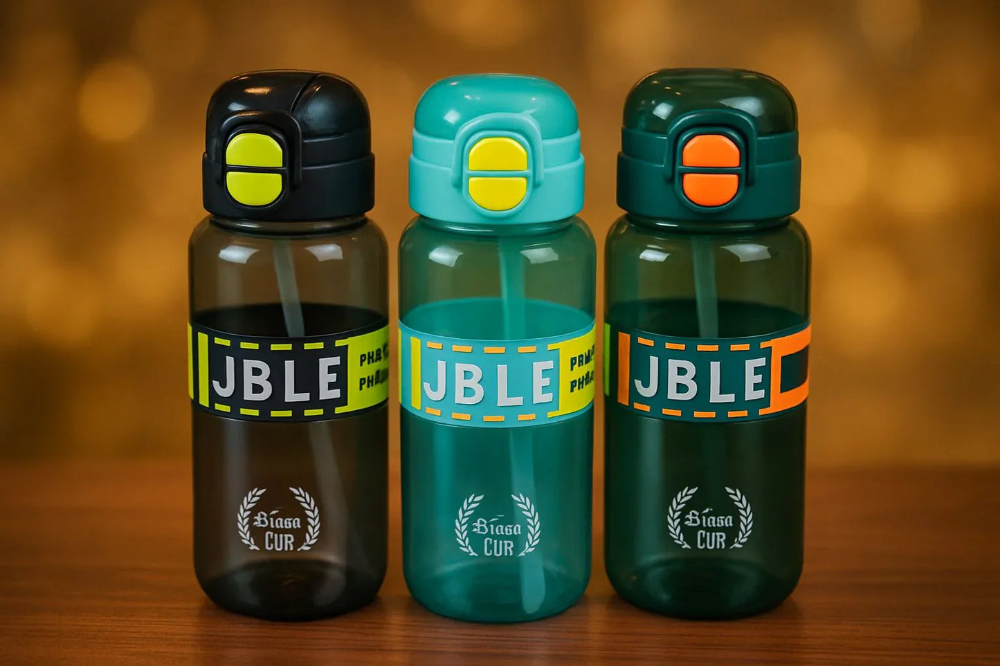 800ml Sports Water Bottle – Flip-Lock Lid & Straw (Random Color) - Clarify.pk