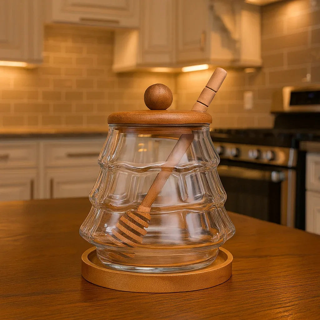 Glass Honey Jar with Airtight Lid – Kitchen Storage - Clarify.pk