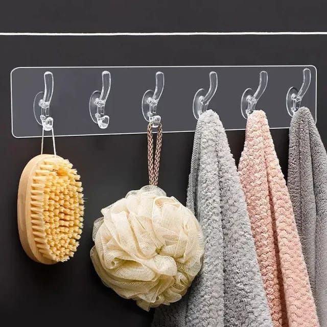 6 Transparent Wall Hooks for Kitchen and Bathroom Organization - Clarify.pk