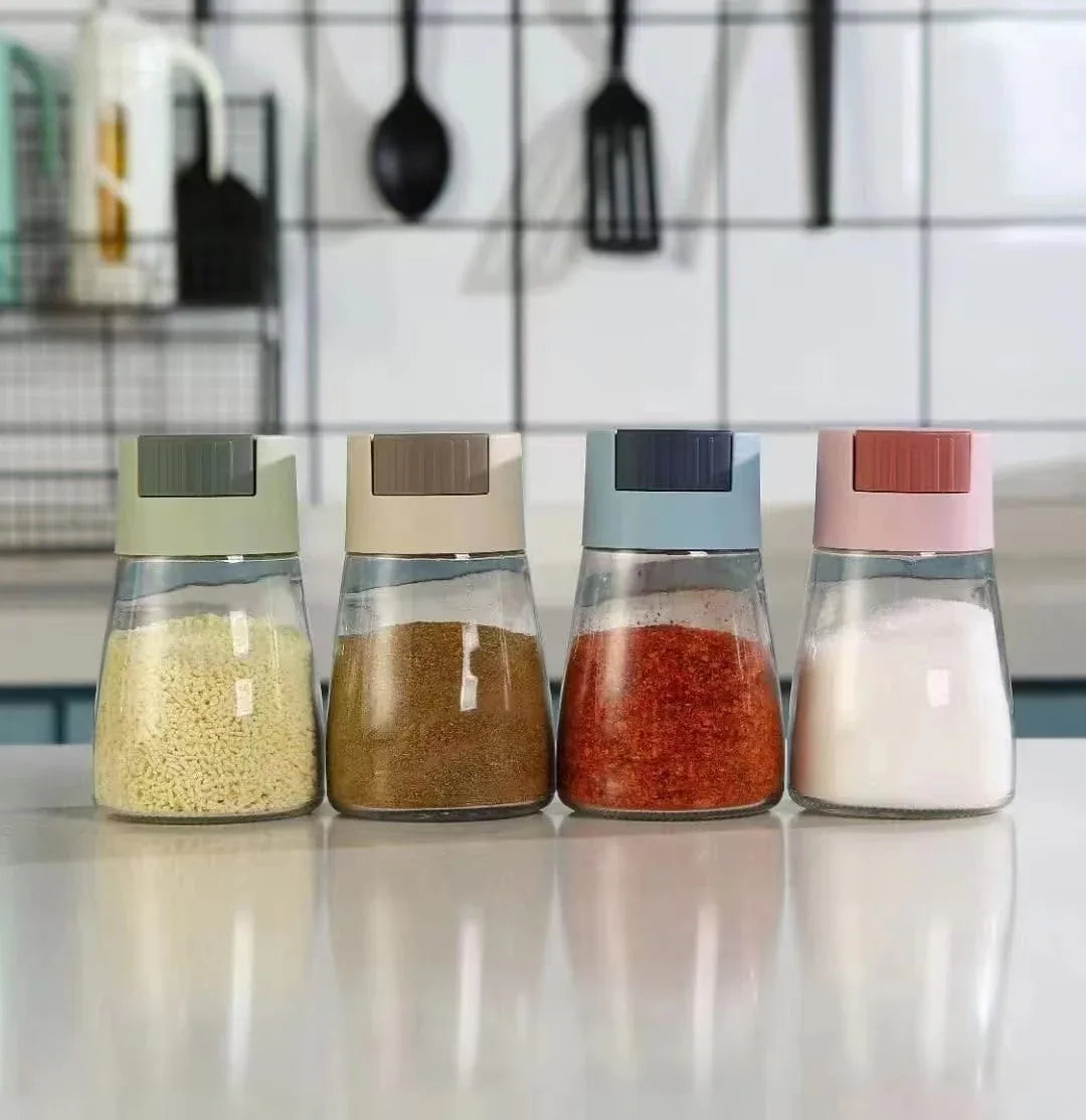High Quality Glass Salt Shaker – Adjustable Seasoning Jar (Random Design) - Clarify.pk