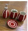 Luxury 4Pcs Red & White Bath Set – Modern Bathroom Décor - Clarify.pk
