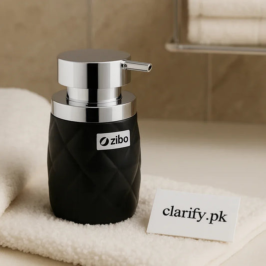 Black Diamond Soap Dispenser – Refillable Ceramic Pump Bottle - Clarify.pk