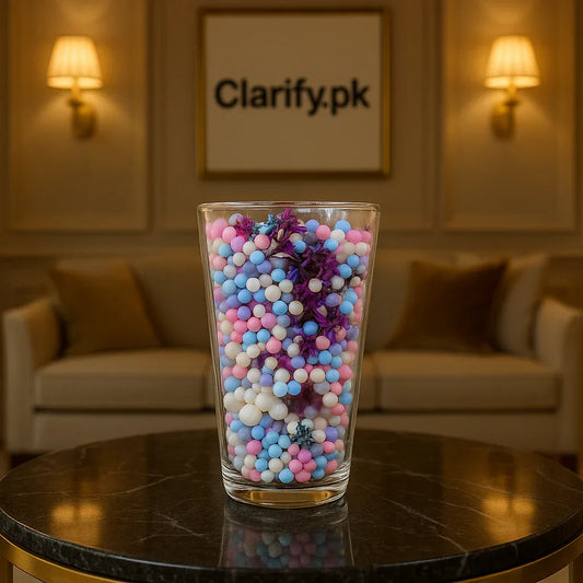 Pastel Bloom Double Wall Glass Cup – Decorative Floral Cup - Clarify.pk