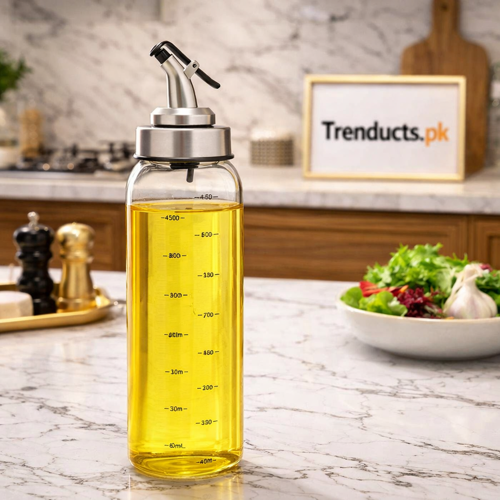 High-Durability Glass Oil & Vinegar Dispenser Bottle HAT