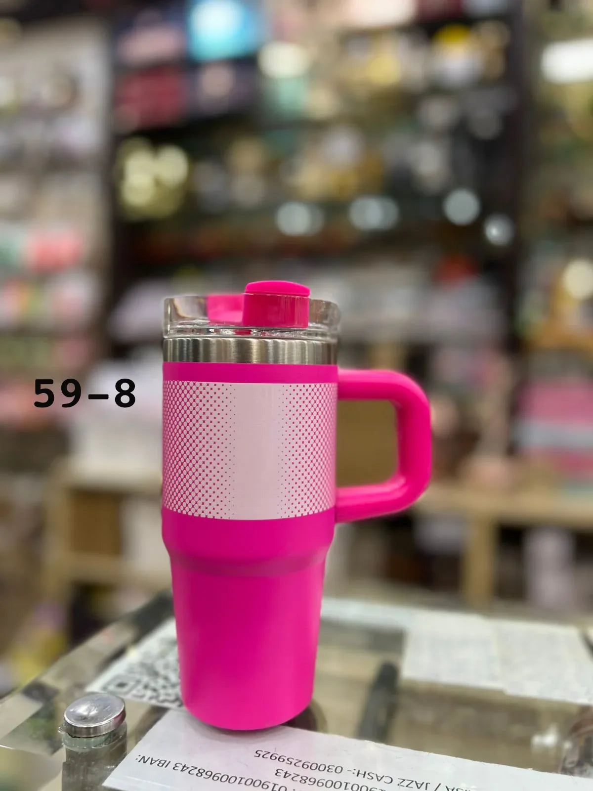 Premium Hot Pink Dot Texture 14oz Mini Tumbler – 420ml - Clarify.pk