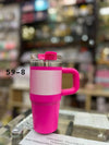 Premium Hot Pink Dot Texture 14oz Mini Tumbler – 420ml - Clarify.pk
