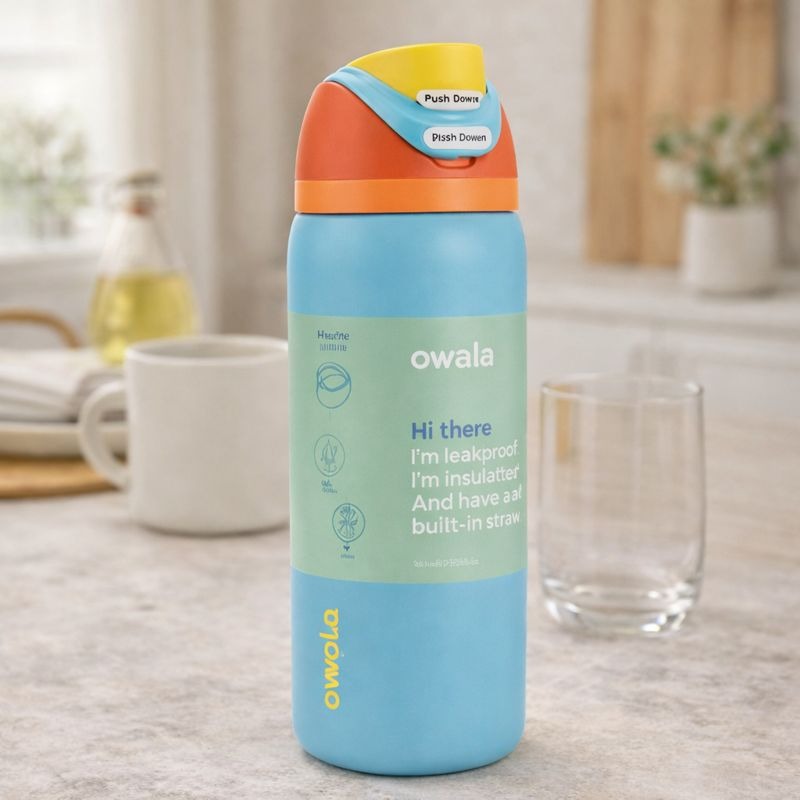 Owala FreeSip® Insulated Stainless Steel Water Bottle – 32oz Blue MJ