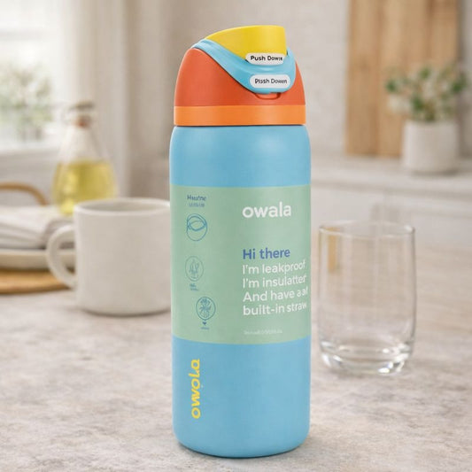 Owala FreeSip® Insulated Stainless Steel Water Bottle – 32oz Blue MJ