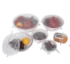 Pack of 6 Transparent Round Silicone Stretch Lids for Food Storage, Reusable and Durable Covers for Bowls, Cups, and Cans - Clarify.pk