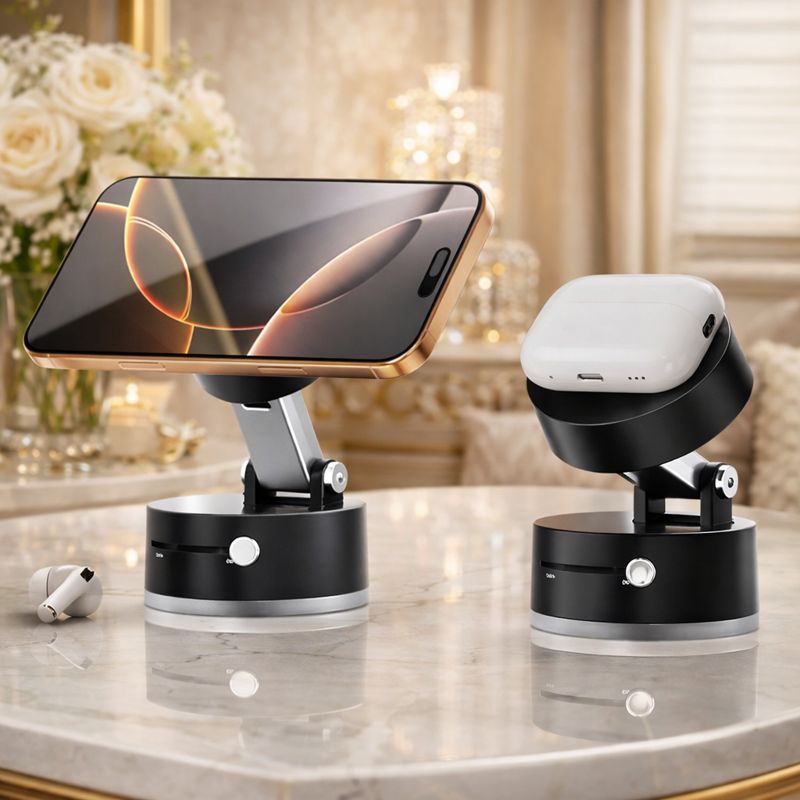 Universal Magnetic Phone Holder – Foldable 360° Car Dashboard Mount - Trenducts.pk