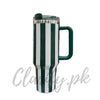 Premium Green Stripe 40oz Tumbler – 1200ml Water Bottle - Clarify.pk