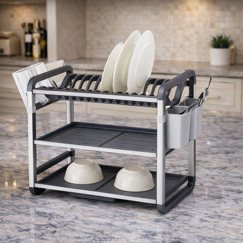 Binca Premium 3-Tier Dish Drying Stand – Vertical Countertop Organizer MJ