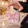 Luxury 3D Pink Bow Crystal Glass Mug - Elegant Coquette-Style Tea & Coffee Cup - Trenducts.pk