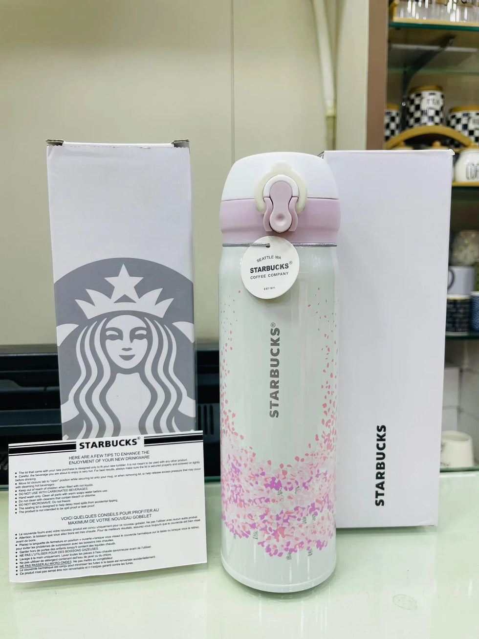Starbucks Pink Floral Vacuum Insulated Bottle - Premium Edition - Clarify.pk
