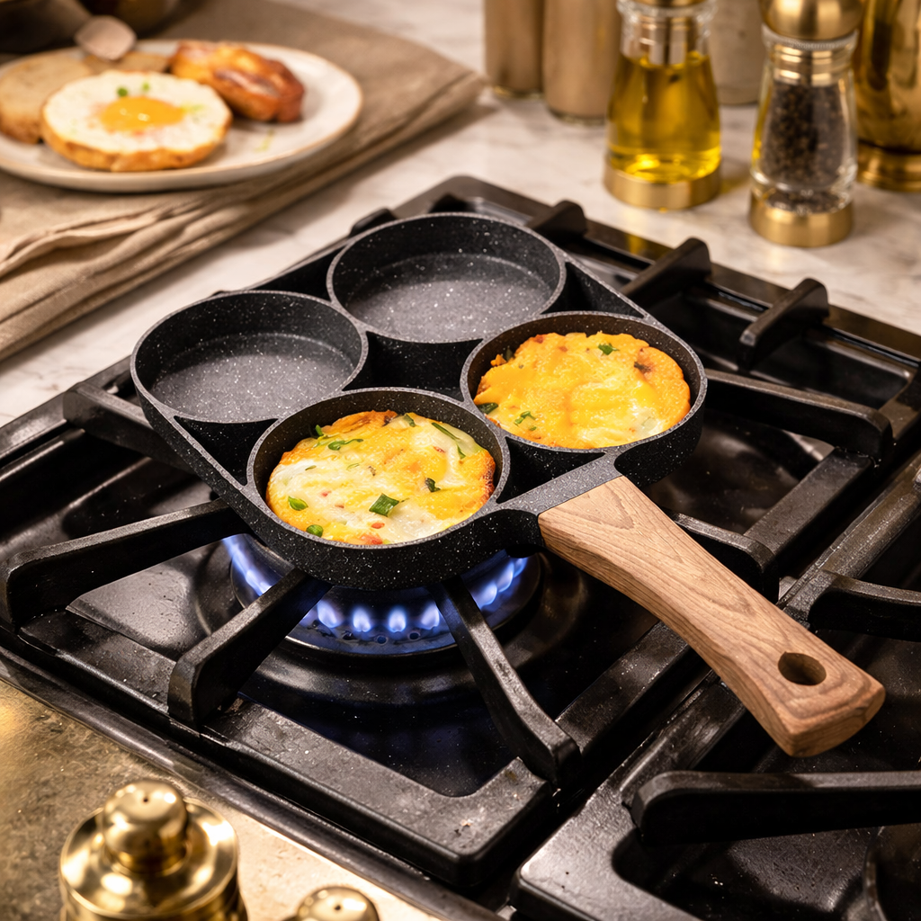 4 Compartment Non-Stick Frying Pan – Premium Quality Clarify.pk