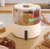 360° Rotating Grain Dispenser, Multi Grain Dispenser Bucket, Moisture Proof Cuisine Organizer, Rotary Partition Sealed Jar, Measuring Container Kitchen Grains Rice Storage Bucket Food Organizer