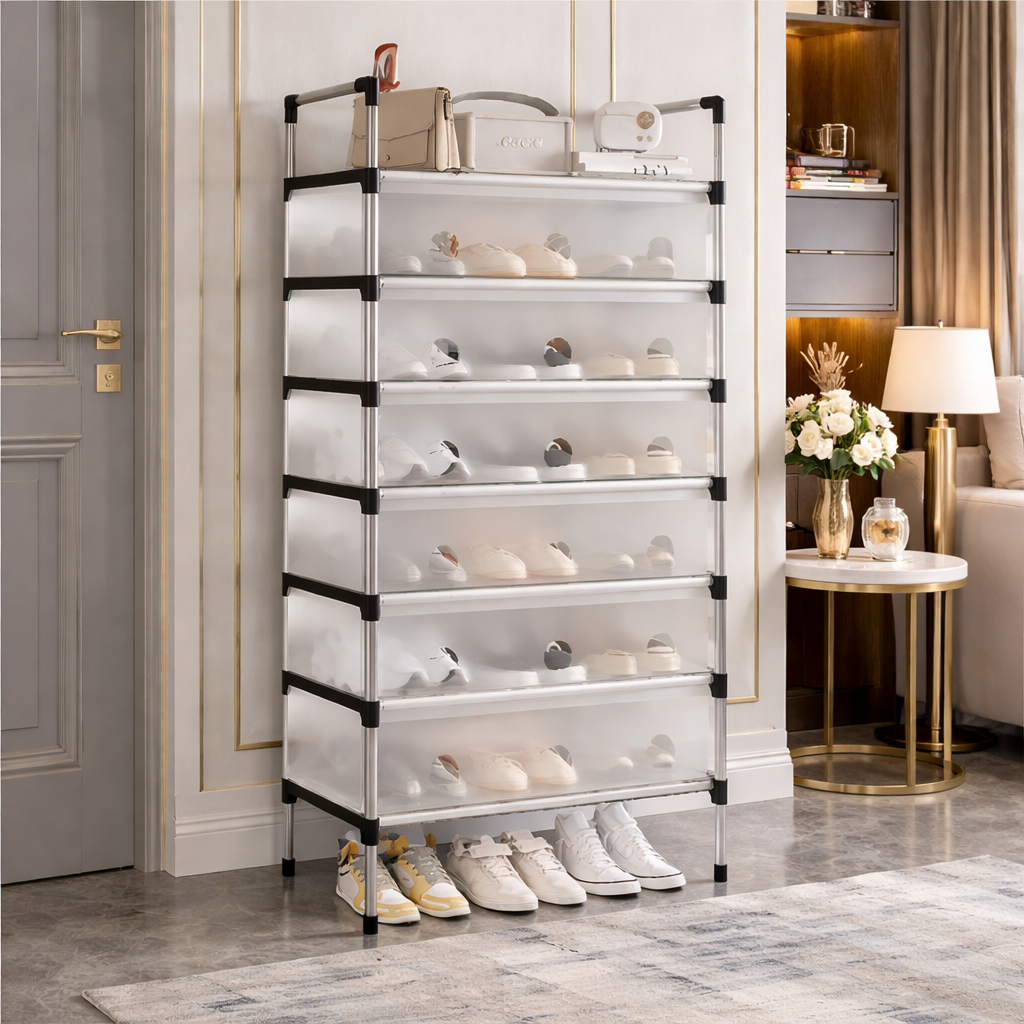 Multilayer Dustproof Shoes Rack – Spacious & Durable Organizer KT