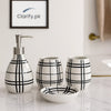 4Pcs Luxury Bath Set – Black & White Bathroom Accessories - Clarify.pk