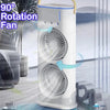 Rechargeable Mist Fan - Dual Spray with Automatic Rotation and Lighting Effects - Clarify.pk