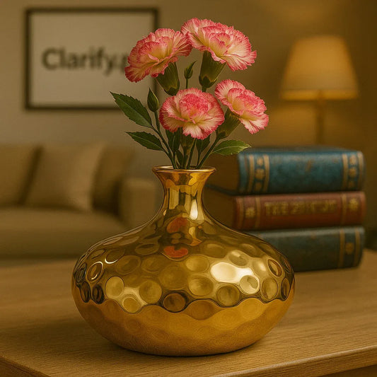 Luxury Golden Flower Vase – Elegant Home Décor - Clarify.pk