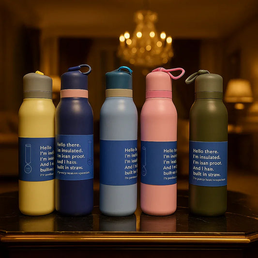 Premium 710ml Stainless Steel Bottle – Leak-Proof Water Bottle (Random Color) - Clarify.pk