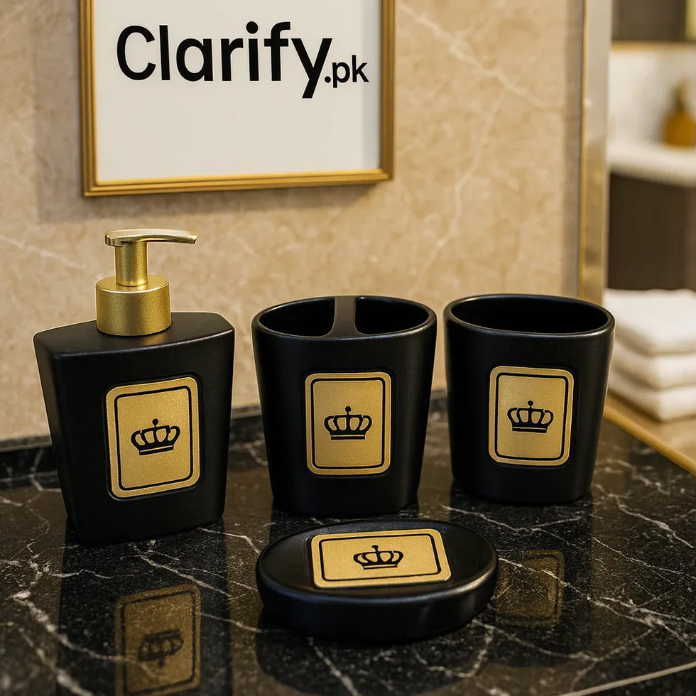 4Pcs Luxury Bath Set – Elegant Bathroom Accessories - Clarify.pk