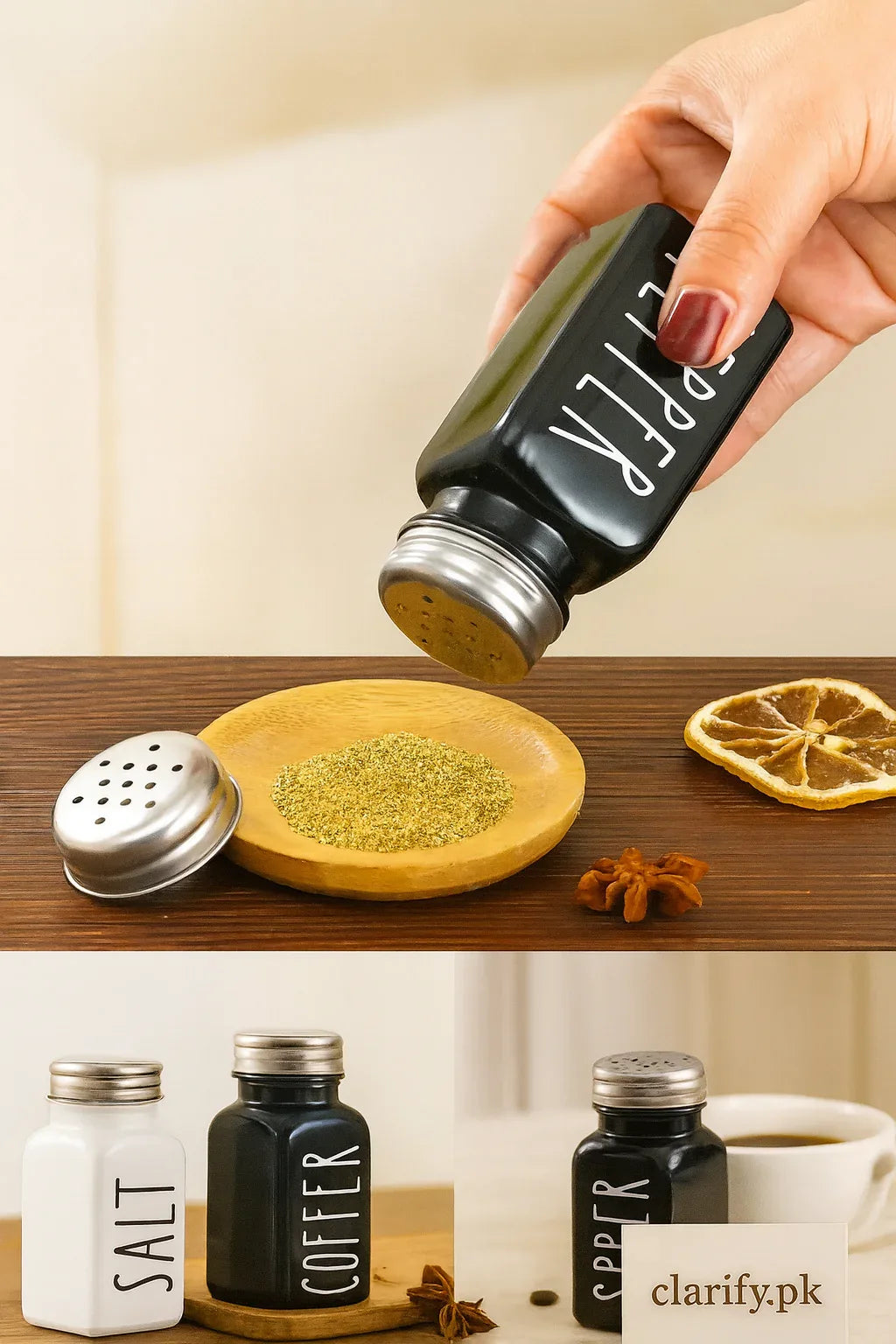 Salt & Pepper Shaker Pair – Elegant Tabletop Set - Clarify.pk