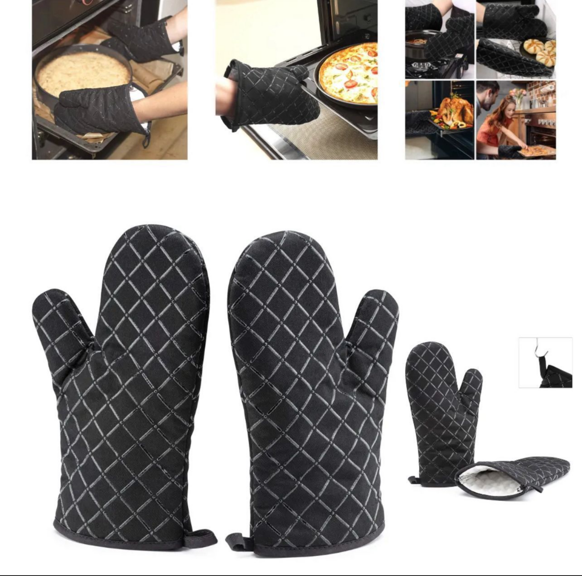 Professional Heat-Resistant Quilted Oven Mitts & Gloves (Pair) WYT