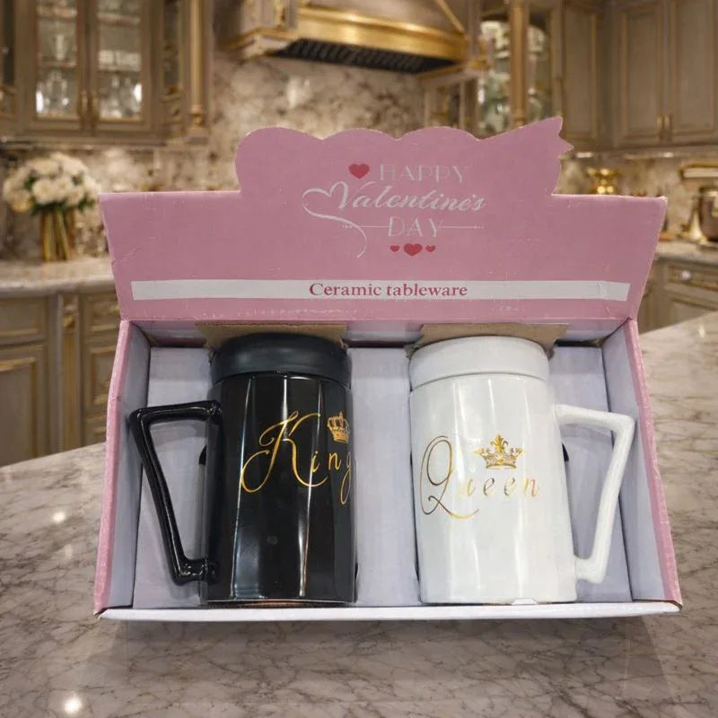 Couple Gift Mug Set – King & Queen Print - Clarify.pk
