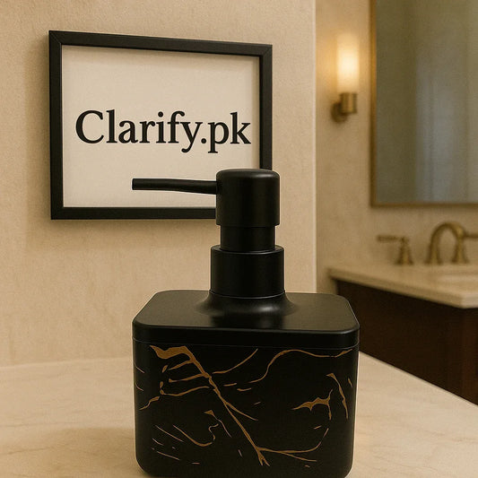 Black Marble Style Soap Dispenser with Handle Pump – Plastic - Clarify.pk