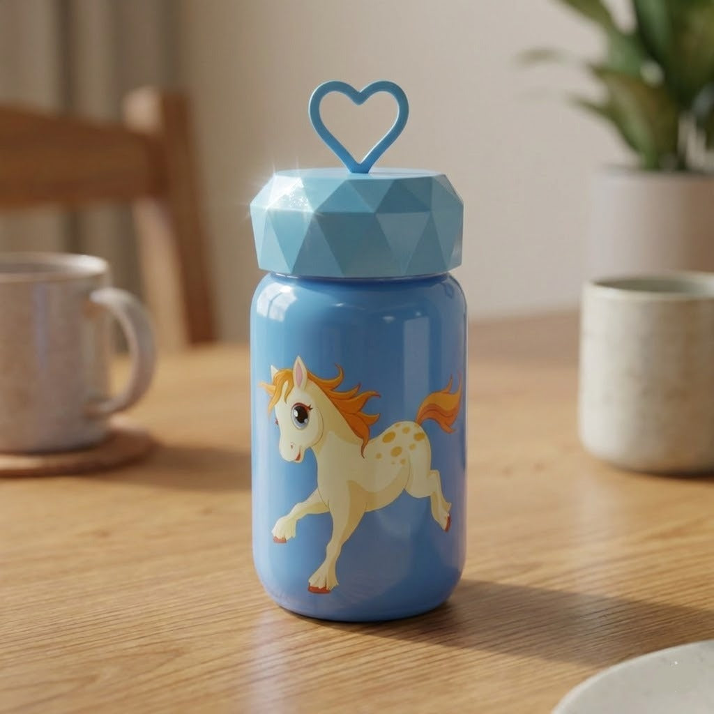Cute Unicorn Glass Water Bottle for Kids