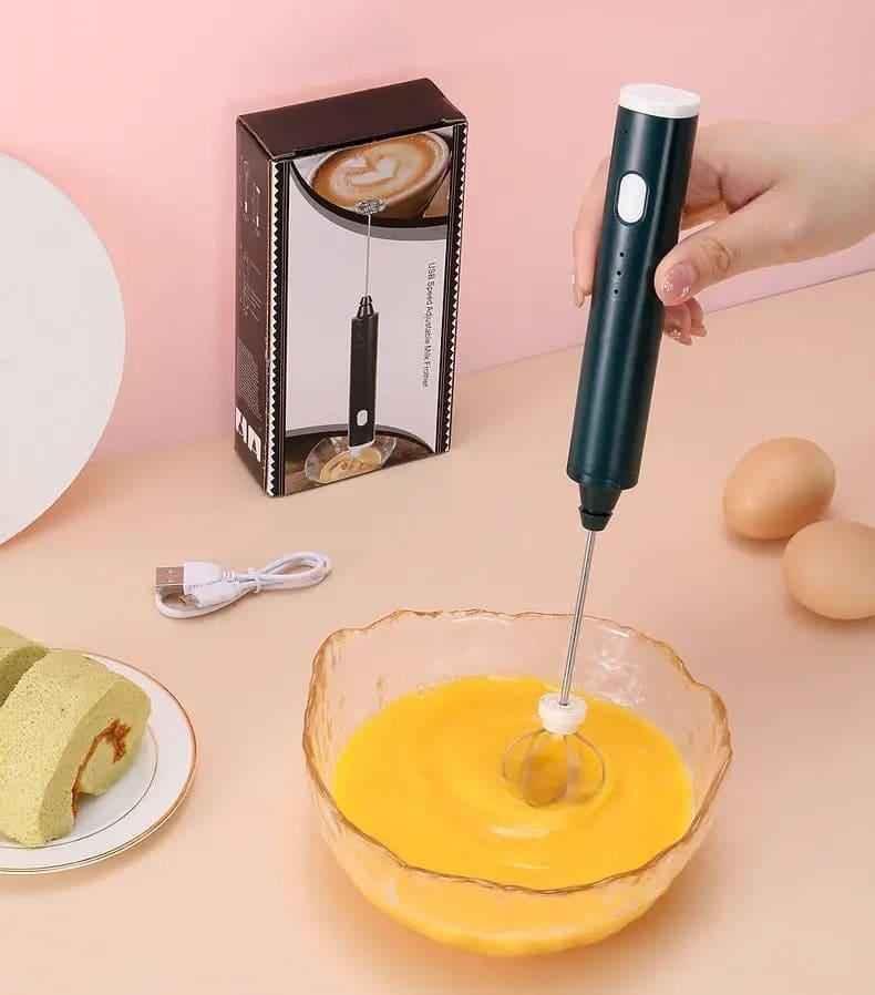 2 in 1 Portable Milk Frother and Egg Beater, USB Rechargeable Handheld Coffee Mixer and Kitchen Blender - Clarify.pk