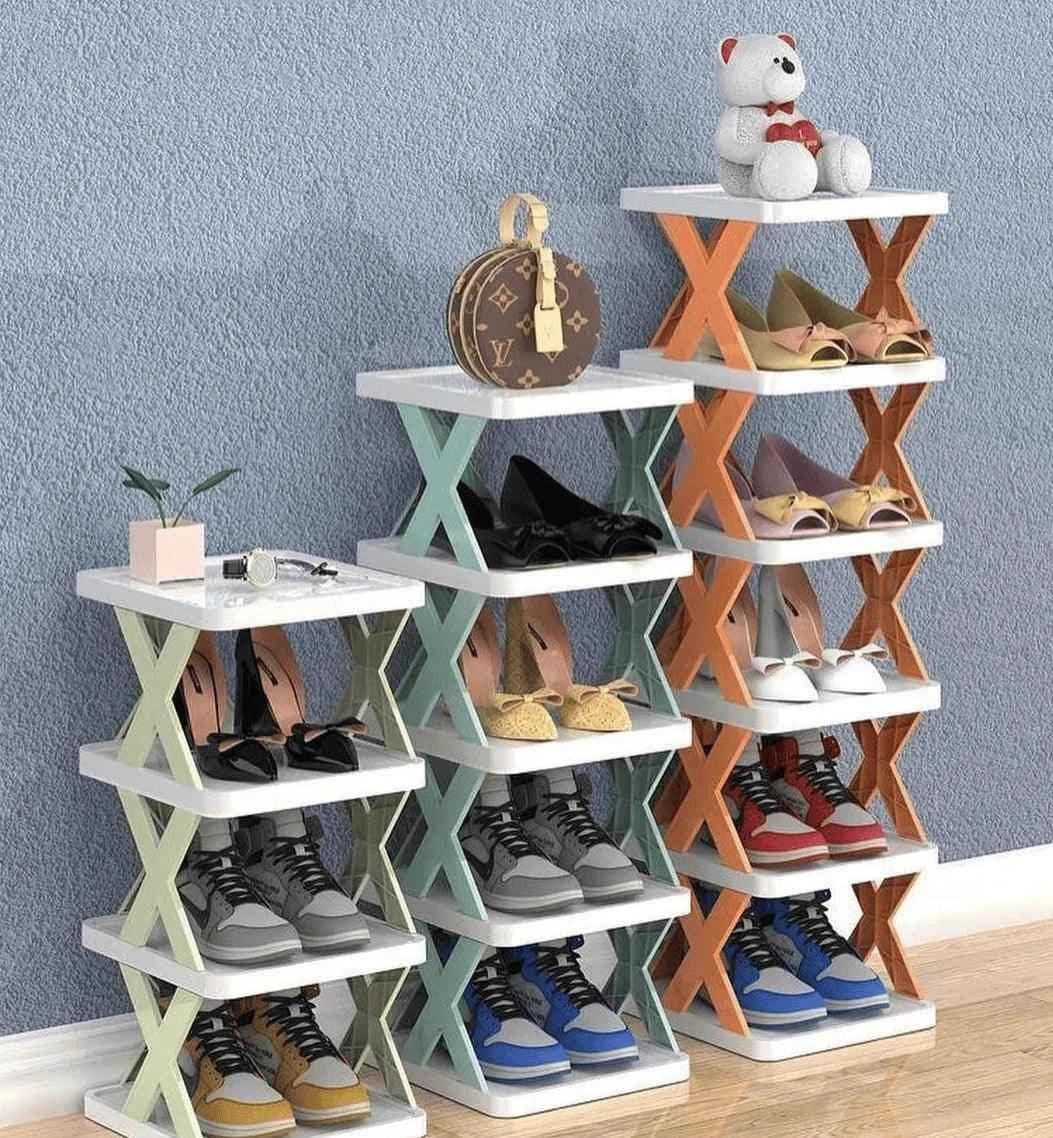 X Shaped Shoe Rack - Stylish and Space-Saving Shoe Organizer - Clarify.pk