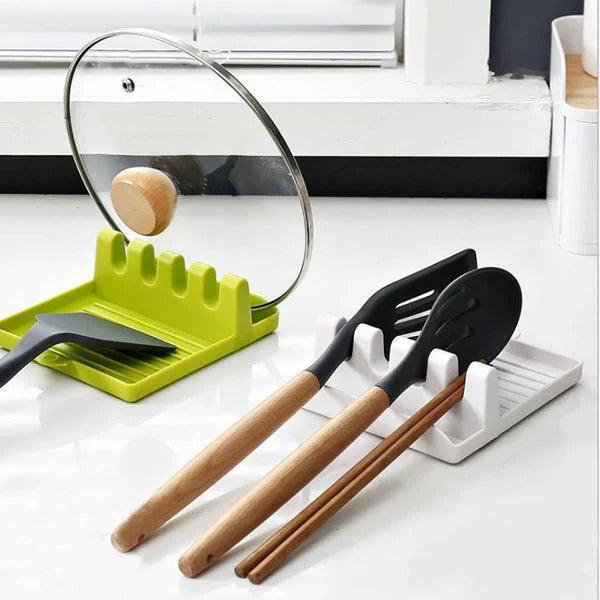 4-Step Spoon and Lid Holder Kitchen Organizer Stand for Efficient Storage - Clarify.pk