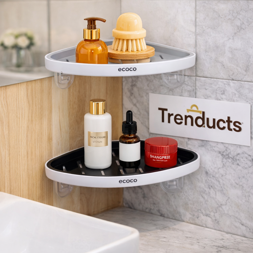 ECOCO No-Drill Corner Shower Caddy – Modern Waterproof Wall Organizer GH