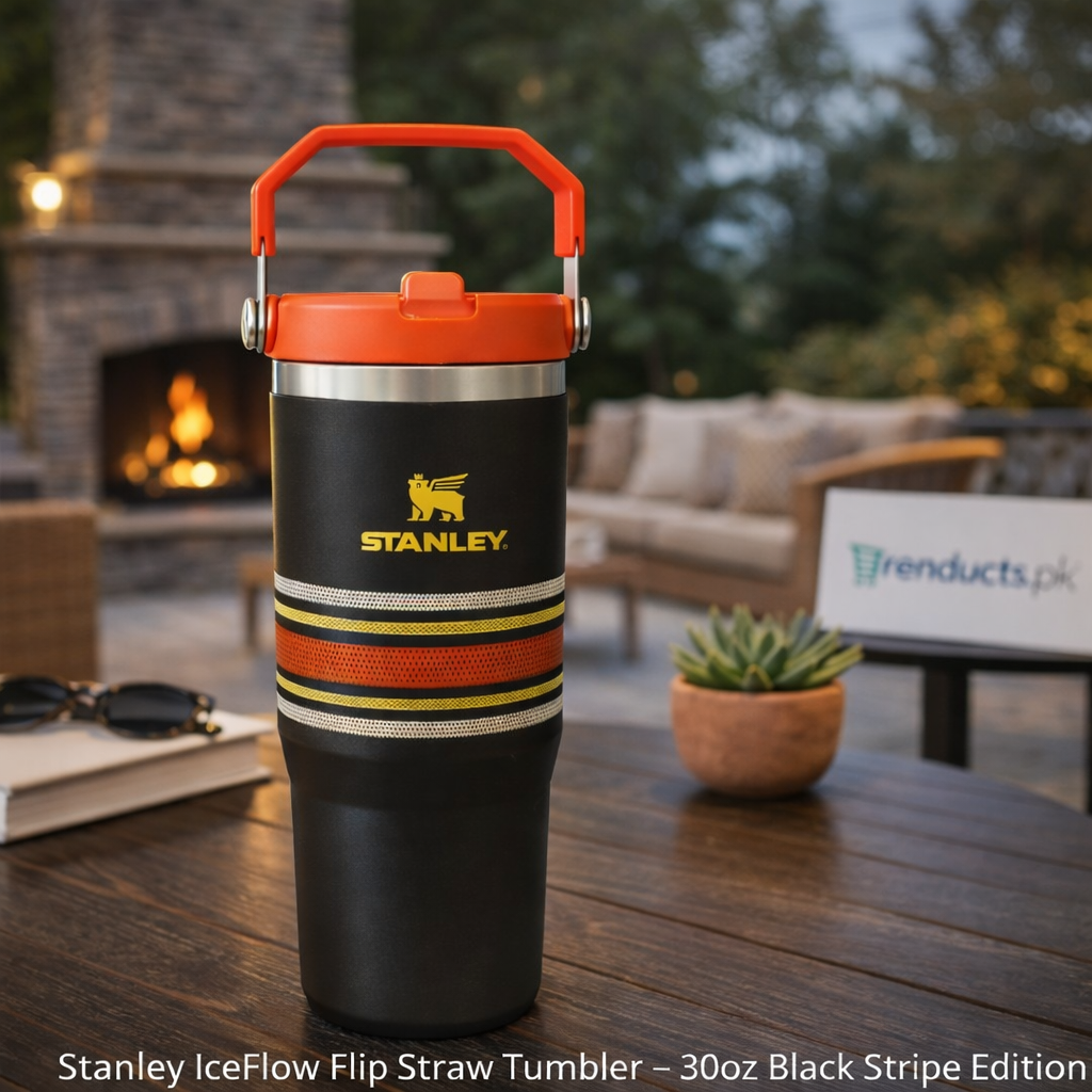 Stanley IceFlow 30oz Black Mesh – Leak-Proof Tumbler MJ