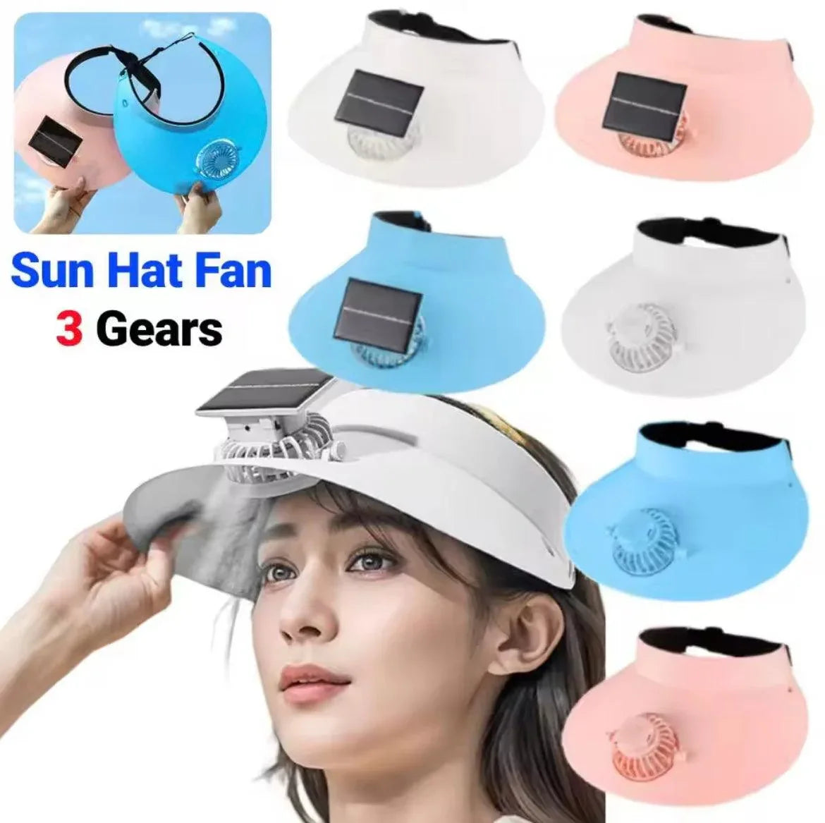 Cooling Fan Sun Hat - Adjustable Temperature Controller and Breathable Design for Sun Protection and Outdoor Activities - Clarify.pk