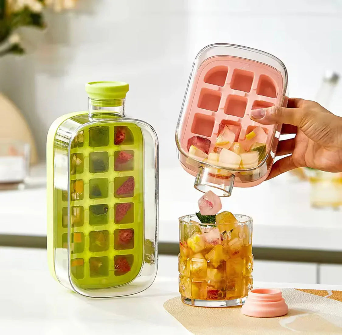 Silicone Ice Cube Tray with Straw - Leakproof - Clarify.pk