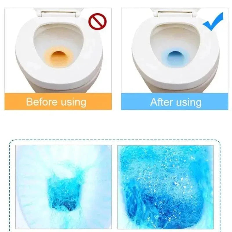 10pcs Blue Bubble Toilet Cleaner - Effective Bowl Cleaning Tablets - Clarify.pk