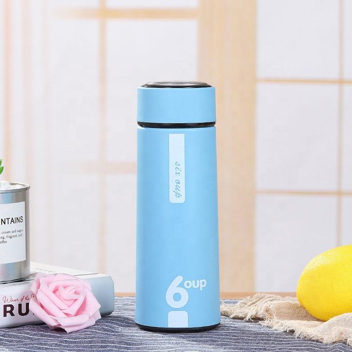 450ml Customized logo Six Cup Glass Water Bottle with Plastic Shell