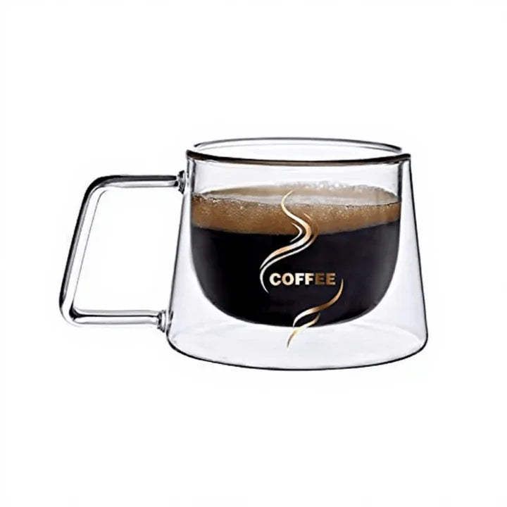 High Borosilicate Double-Walled Coffee Cup – Heat Resistant - Clarify.pk