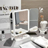 Dual Door 3-Fold Makeup Mirror with LED Lights, Touch Control Vanity Mirror with 360° Rotation, for Home Dorm Desktop wholesale