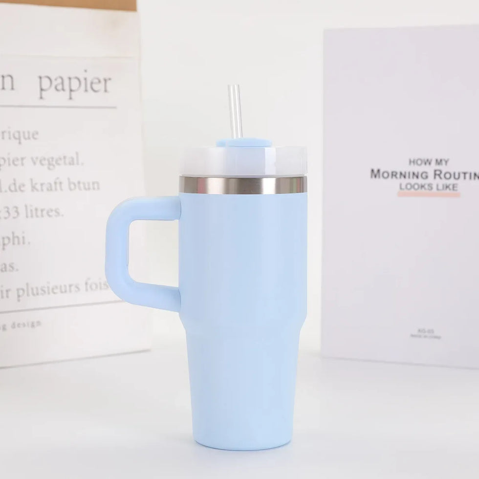 Stanley-Style Mini 40oz Plain Tumbler – Durable & Sleek (Random color) - Clarify.pk