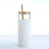 Glass Tumbler with Bamboo Lid With Random Color Cover - Clarify.pk