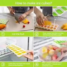 14-Grid Ice Cube Tray with Lid – Easy-Release Freezer Mold - Clarify.pk