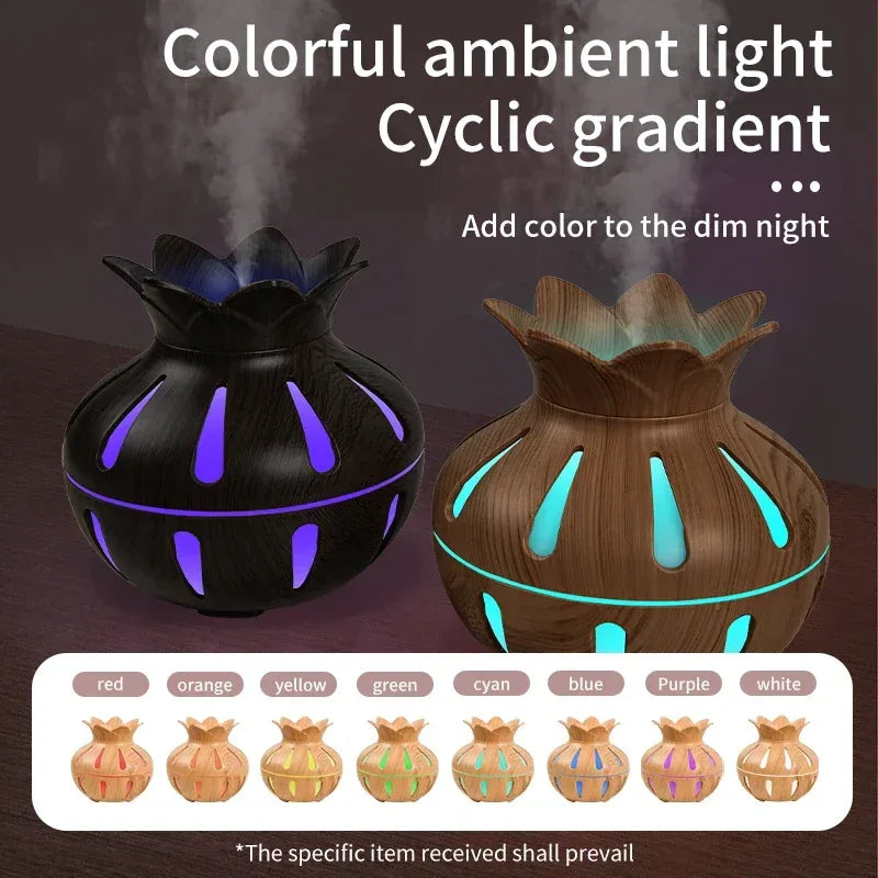 Wood Grain Flower Humidifier – USB Mini Aroma Diffuser - Clarify.pk