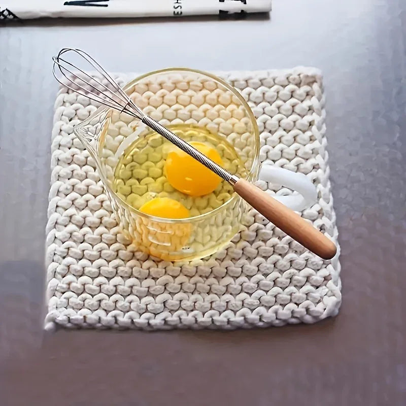 Stainless Steel Whisk with Solid Wood Handle - Clarify.pk