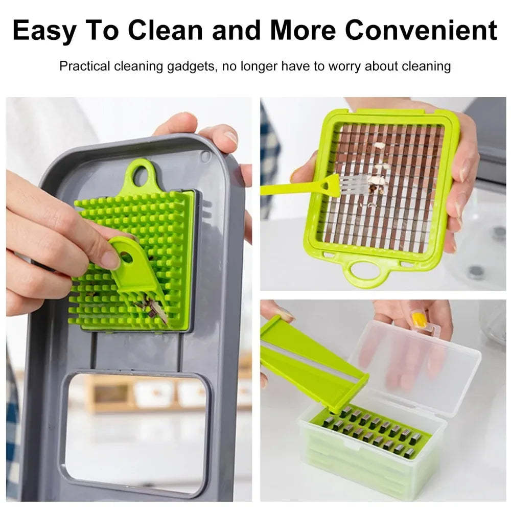 22-in-1 Vegetable Cutter with Container – Multi-Functional Food Chopper & Grater - Clarify.pk