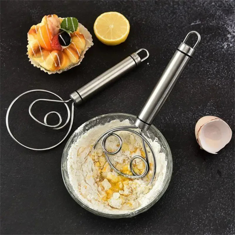 Stainless Steel Danish Dough Whisk with Handle - Clarify.pk